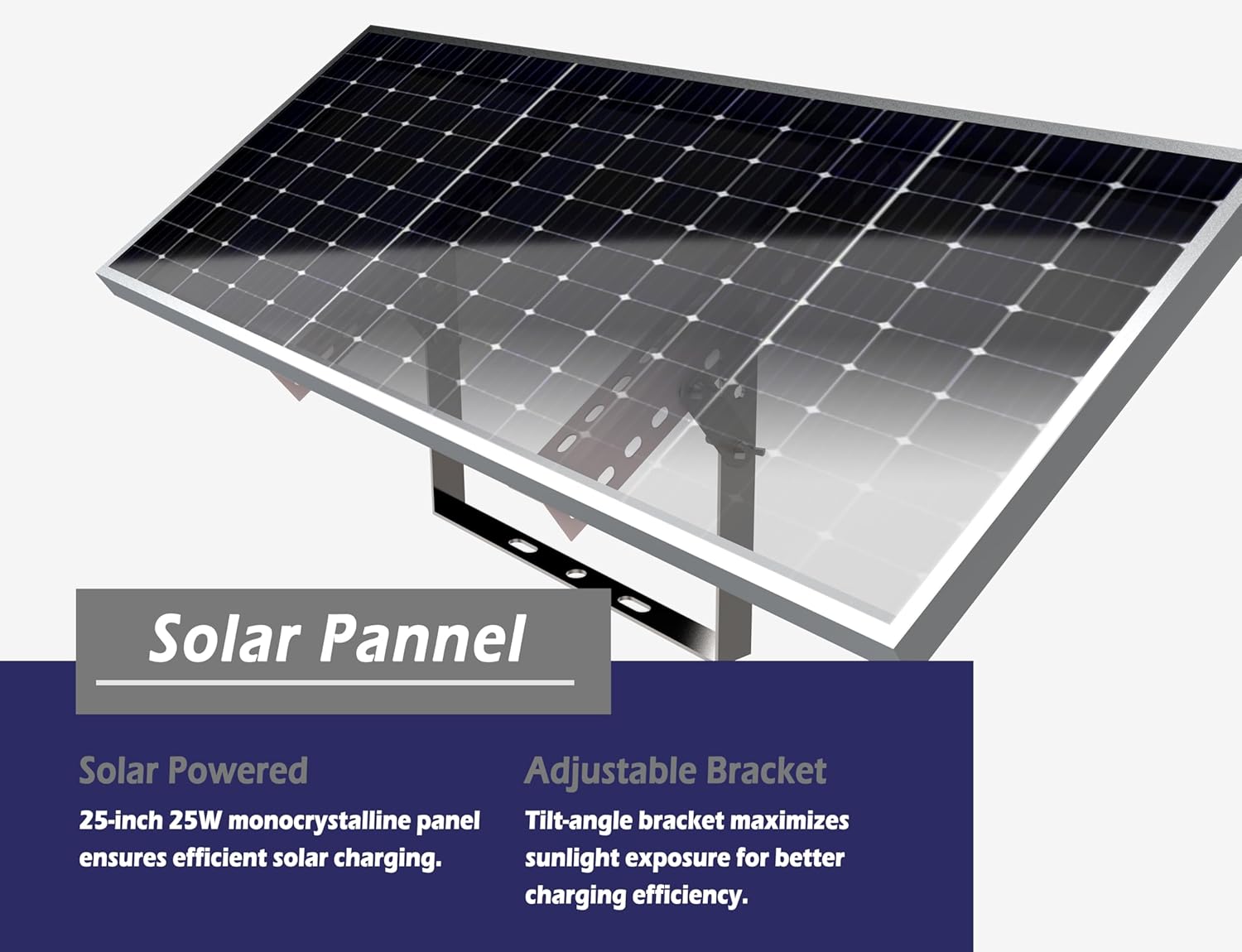 Solar Swing Gate Opener, 1760lb Dual-Arm Operator with Built-in 24V Lithium Battery & 25W Solar Panel, Integrated