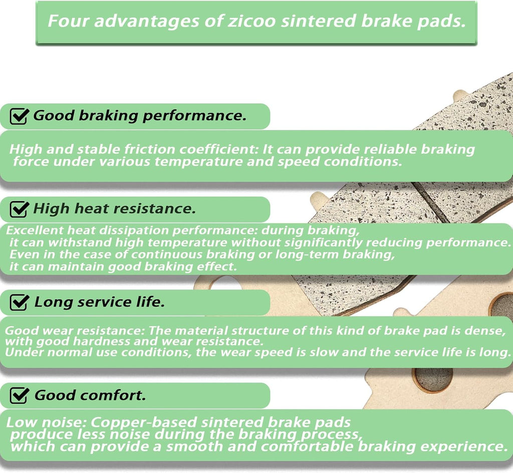 Sintered Brake Pads for Kawasaki VN900 Vulcan 900 Classic/Classic LT 06-14