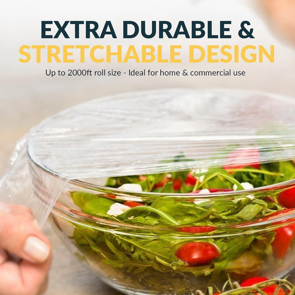 Plastic Food Wrap 18 in x 2000 ft with Slide Cutter,BPA Free,Microwave