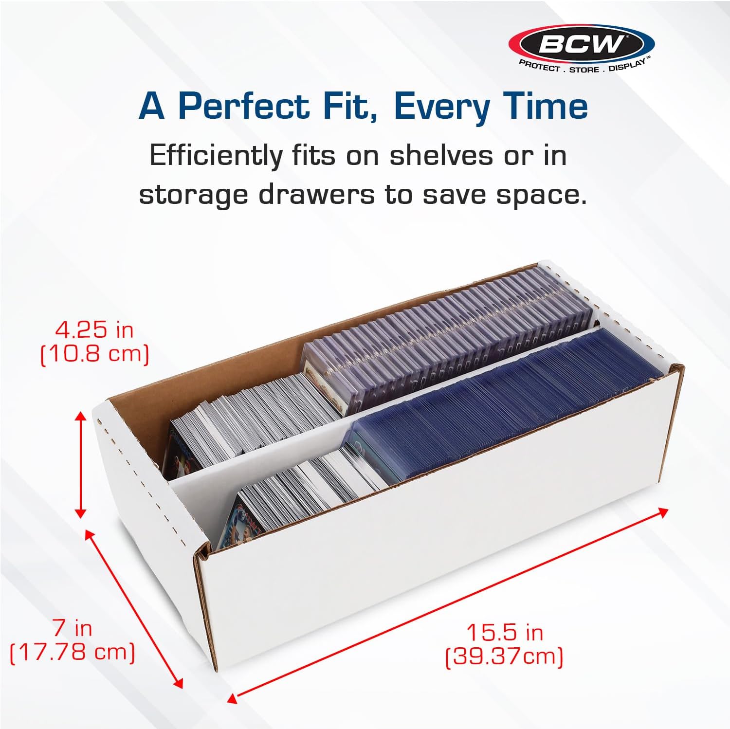Shoe Card Storage Boxes, Holds 1,600 Cards or 300 Toploaders, 5 Pack | Each two-row box holds 1,600 standard or 2,280