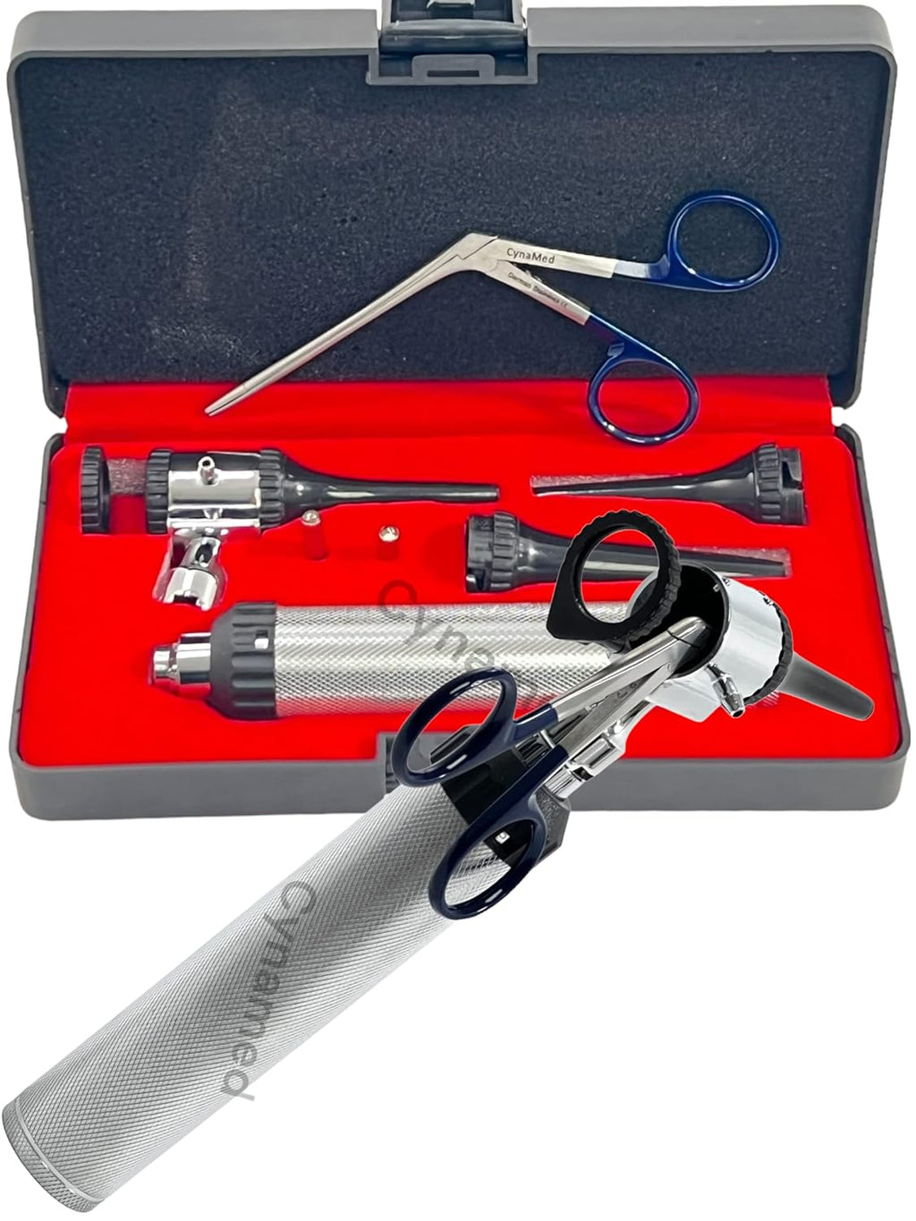 Premium Veterinary Otoscope Set Kit Veterinary Diagnostic Set Instrument with Reusable Ear Speculas Set -Veterinary