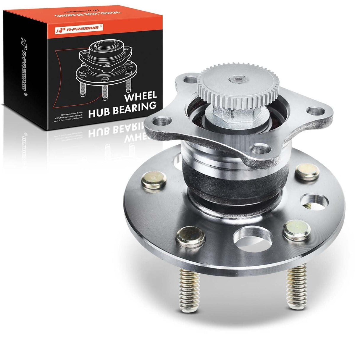 A-Premium Rear Wheel Bearing and Hub Assembly with ABS Ring & 5-Lug