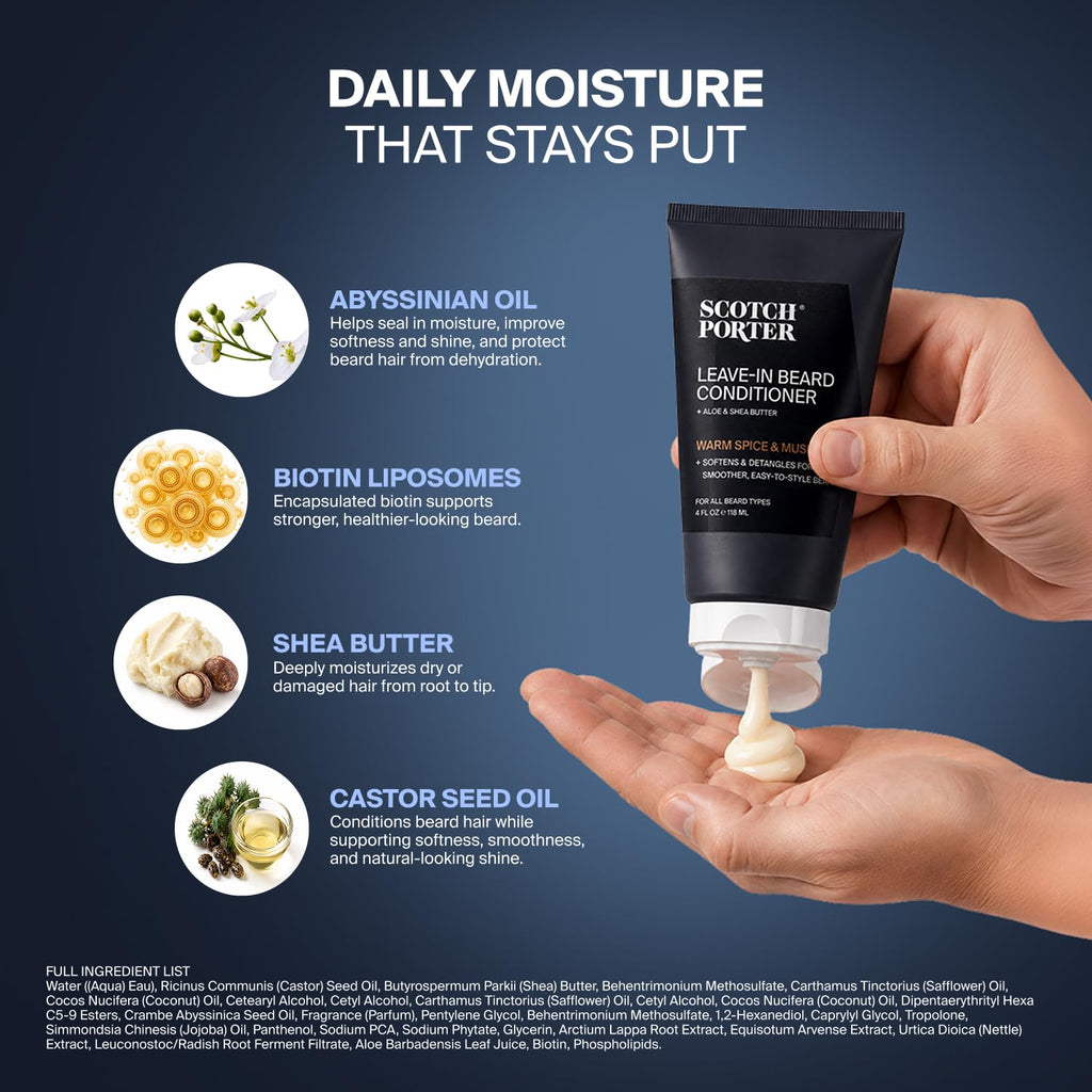 Restorative Leave-In Beard Conditioner, Warm Spice & Musk