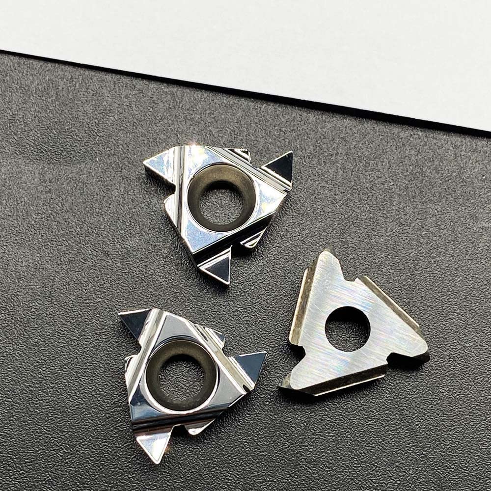 GBJ 10pcs 16IR AG60 3/8" Aluminum Inserts Aluminum Cutter Threading Insert Carbide Inserts for Aluminum and Silicon Carbide Turning Inserts (16IR AG60 for Aluminum)