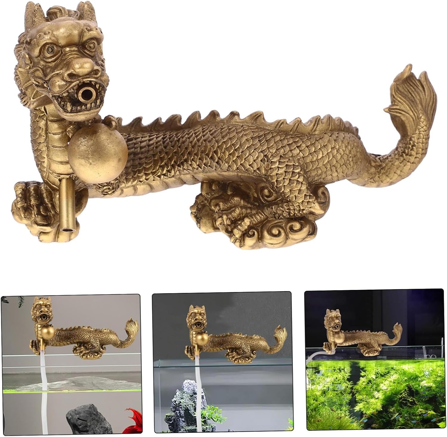 Chinese Dragon Fish Tank Fountain Elegant Dragon Shape DIY Waterfall Decor Aquarium Fountain Decor