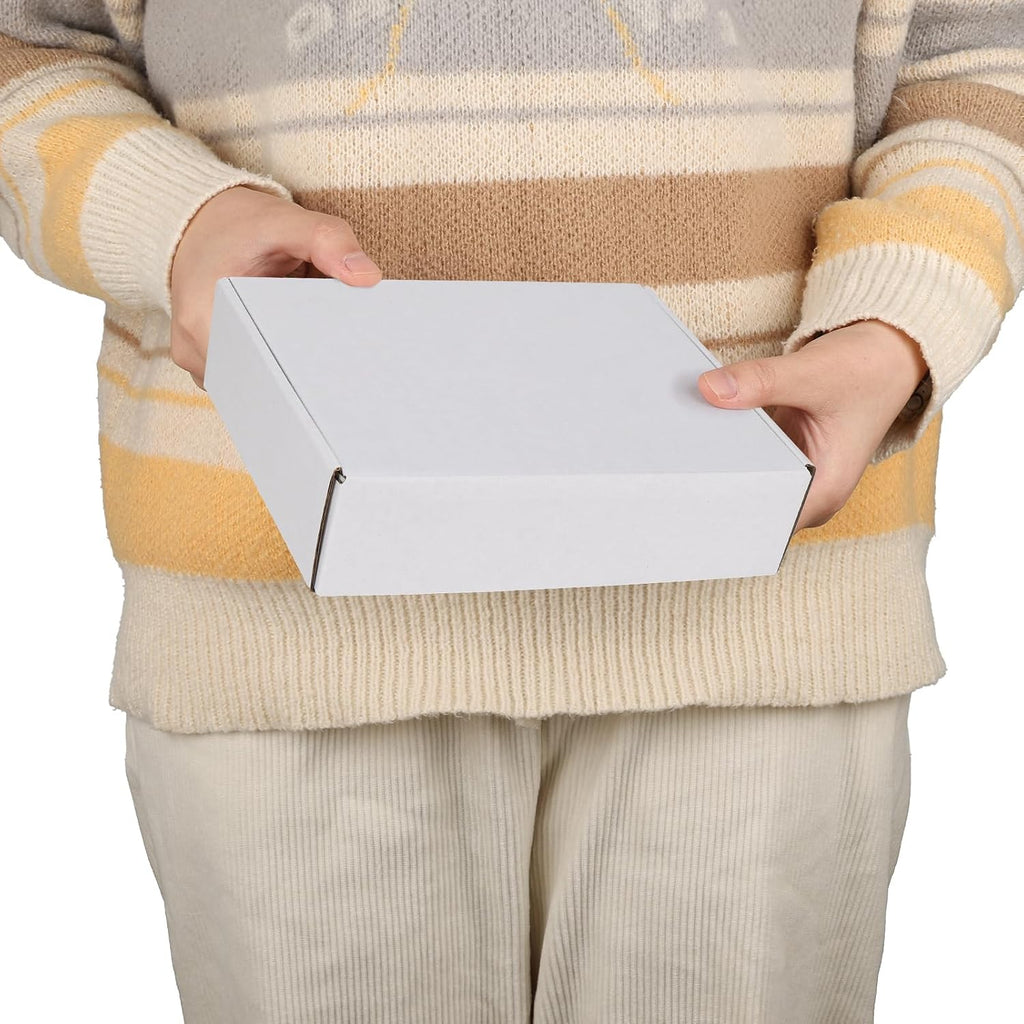 50 Pack 8x6x2 inch Small Shipping Boxes, White Mailing Boxes