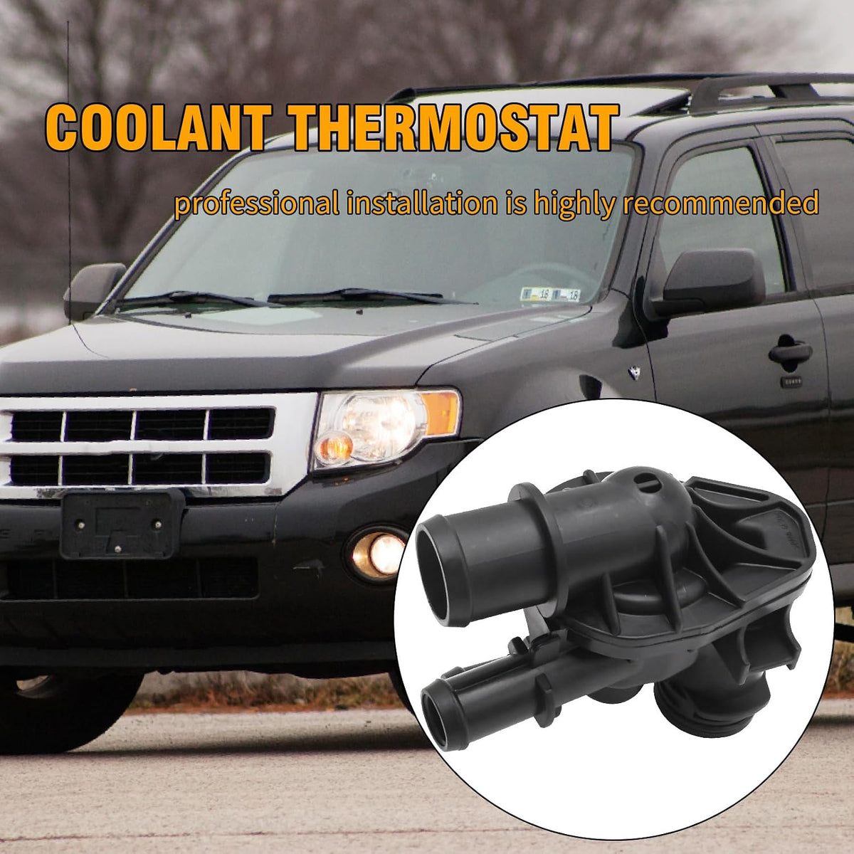 Anxingo 902-1123 Engine Coolant Thermostat Housing Assembly Replacement for Ford Escape L4 1.5L 2017-2019, Fusion L4 1.5L 2014-2020, Replaces 86250, 930180, 902-1123, DS7Z8592F