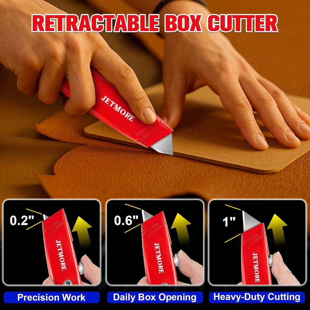 2 Pack Box Cutter Utility Knife Paper Craft Tool with 10 Blades