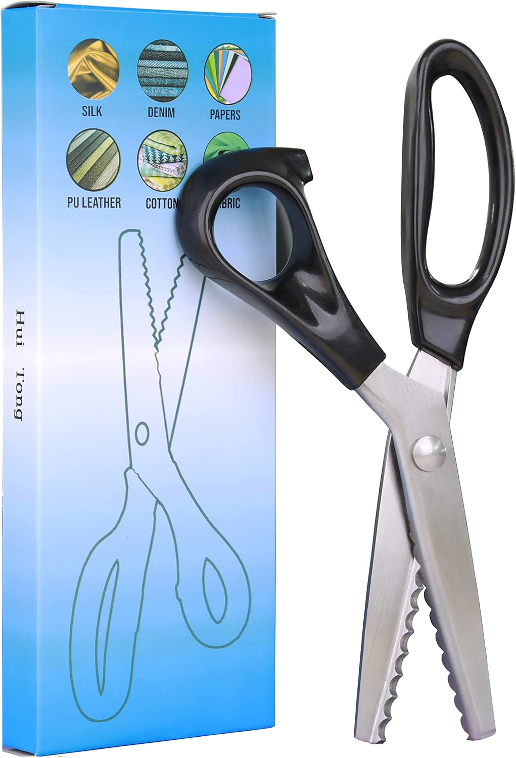 Strong & Sharpe Pinking Shears,Pinking Shears Scissors for Fabric, Serrated and Scalloped Scissors Fabric,3mm,5mm,7mm