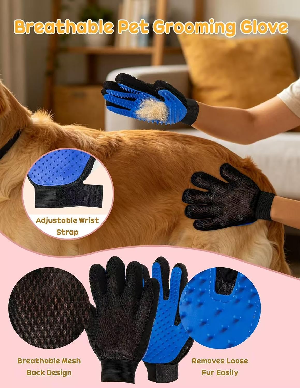 Dog Brush for Shedding 10 Pcs Set, Pet Grooming Kit Tools Pet Nail Clippers Nail Files Flea Comb, Pet Undercoat Long