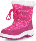 Kids Girls Insulated Fur Winter Warm Snow Boots Toddler/Little Kid | Water-Resistant,Side Zipper,Thick Warm