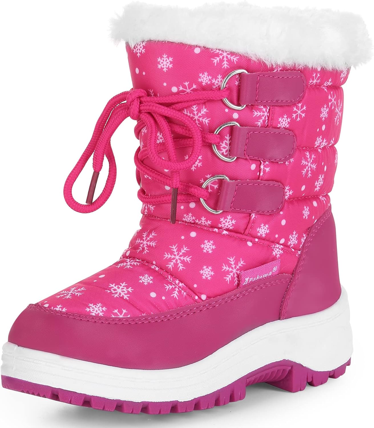 Kids Girls Insulated Fur Winter Warm Snow Boots Toddler/Little Kid | Water-Resistant,Side Zipper,Thick Warm