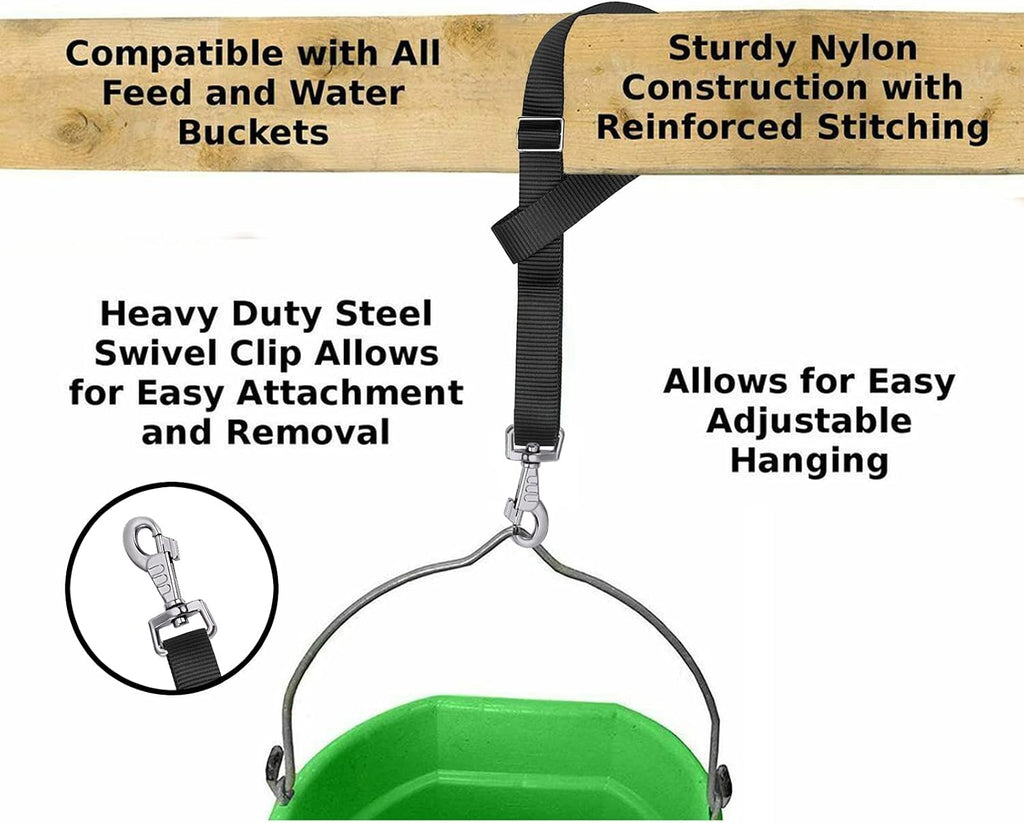 Horse Bucket Strap Hangers,Horse Suppliers Adjustable Nylon Straps up to 700 lbs for Hay Nets, Water