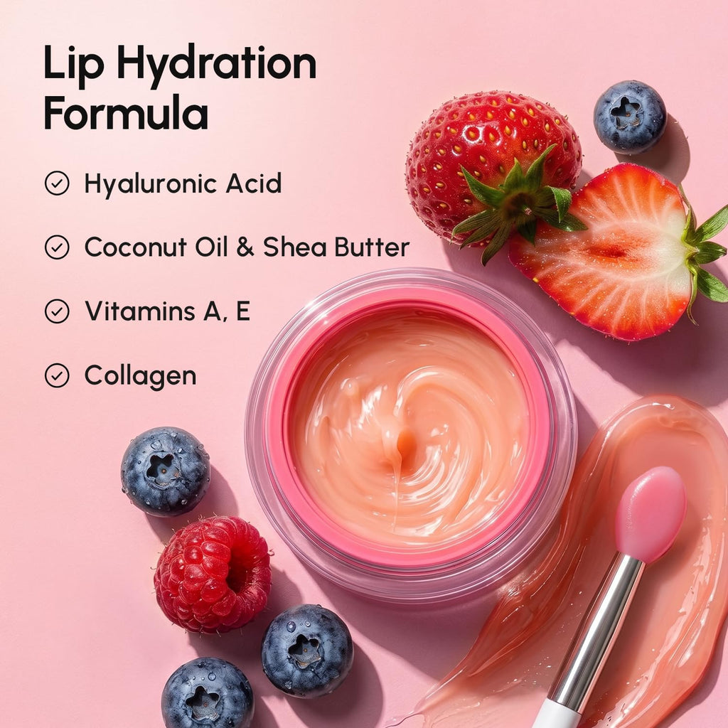 Lip Mask Overnight - Berry Hydrating Lip Scrub & Moisturizer Mask