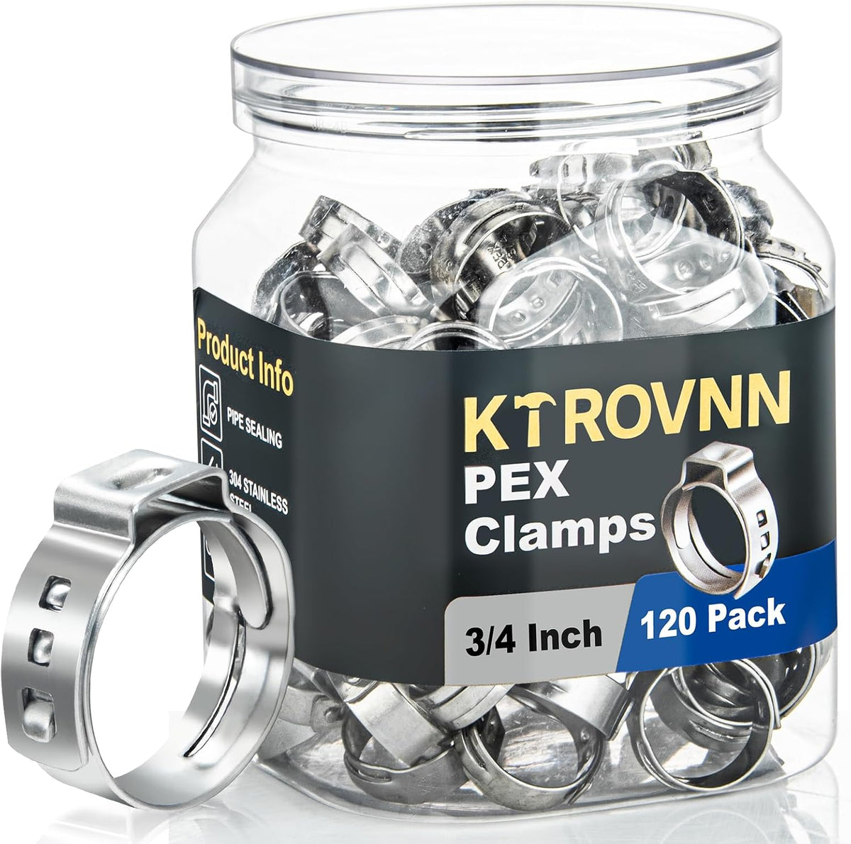 3/4 Inch PEX Crimp Rings 120 Pack for PEX Fittings Plumbing
