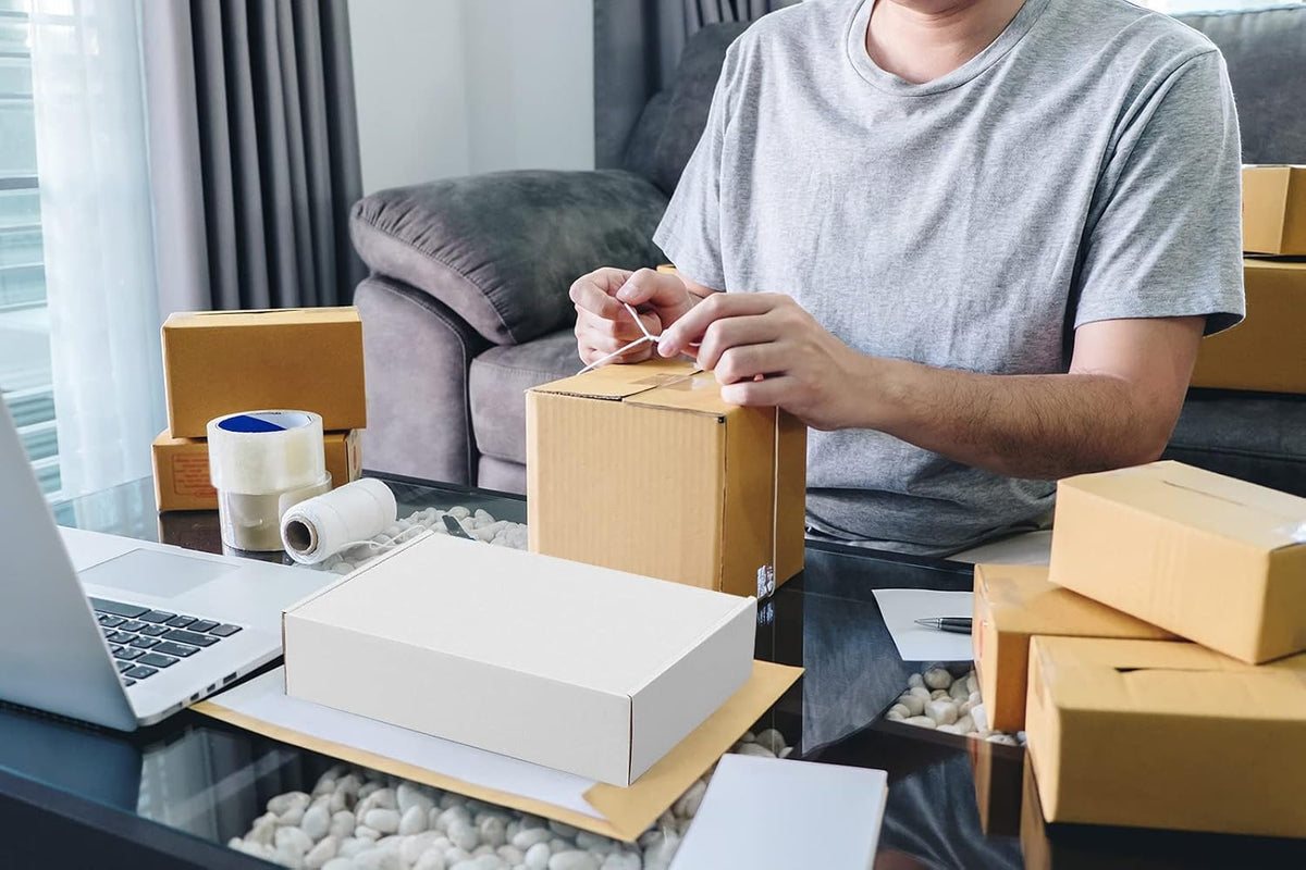 9x6x2 Shipping Boxes Small Corrugated Cardboard Box - 25 Pack White Mailing Boxes for Packaging Small Business