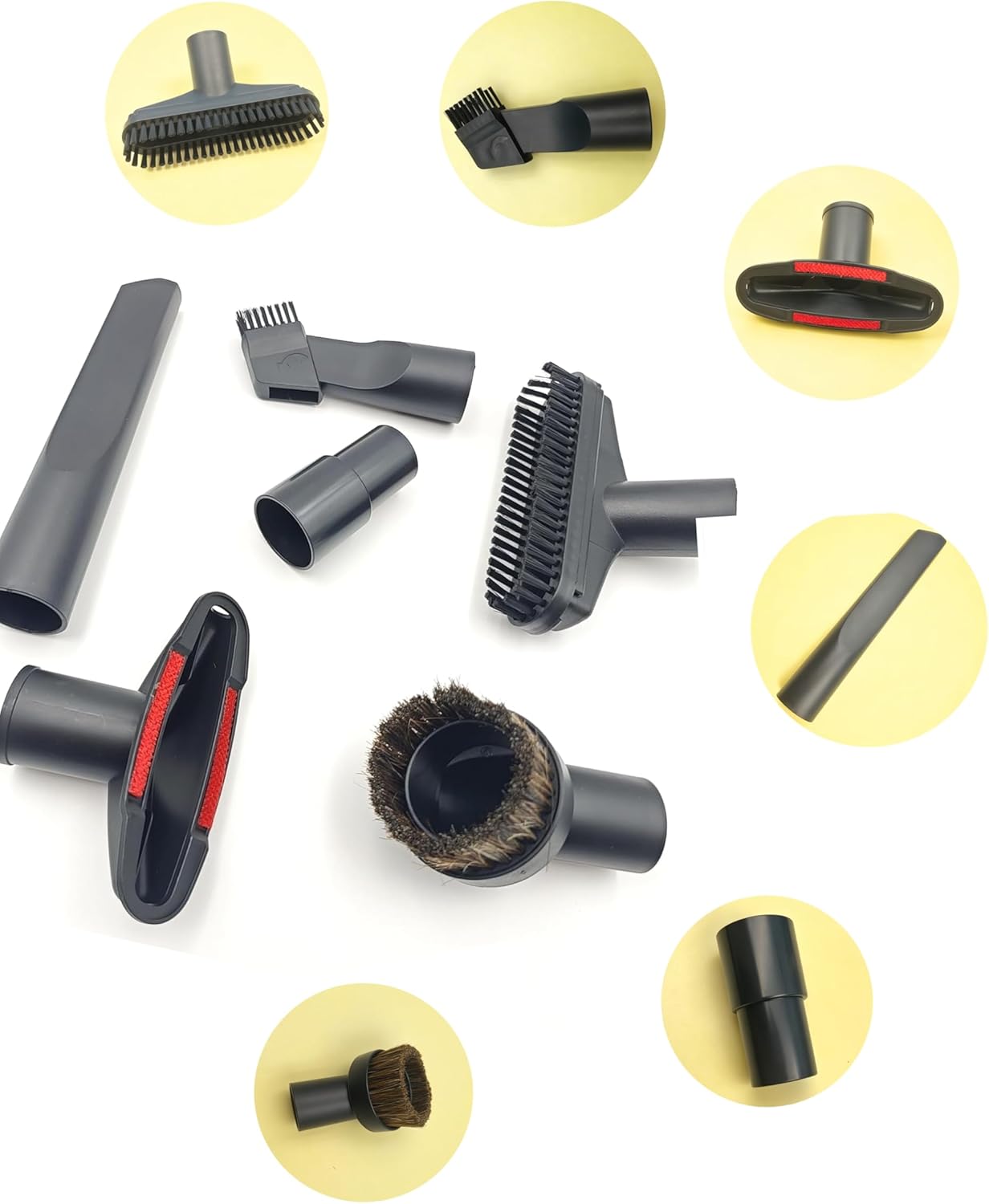 Vacuum Attachments 32mm (1-1/4 inch) &35mm (1-3/8 inch) Vacuum Cleaner Accessories Brush Kit Fits Vacuum Cleaner