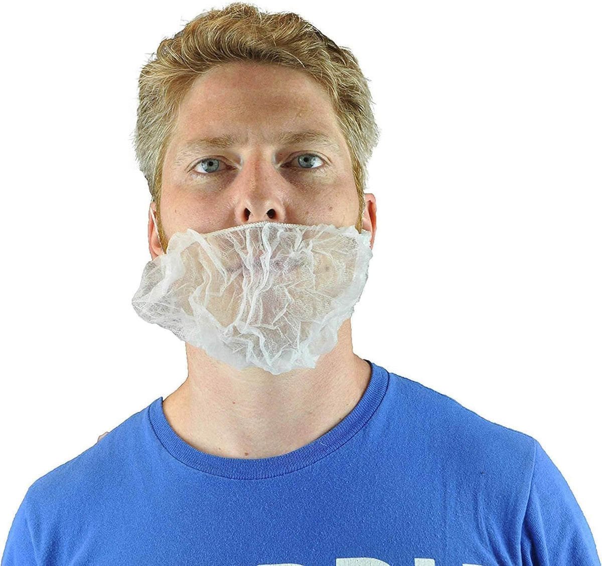 Disposable Beard Nets, Elastic Band Beard Restraints, Latex-Free, Nonwoven Spunbond Polypropylene, Breathable &
