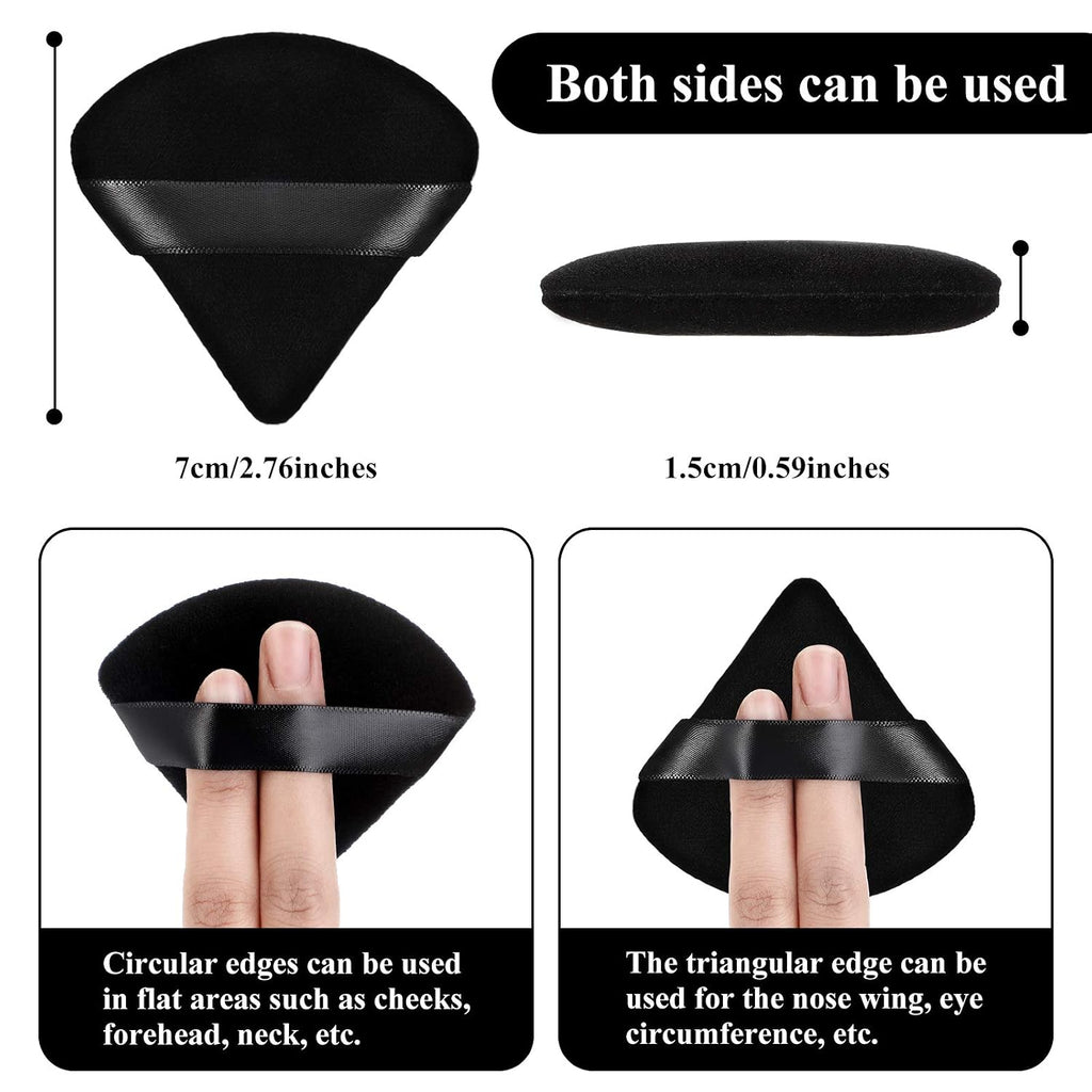 12 Pcs Powder Puff Triangle,2.83 Inch,Black