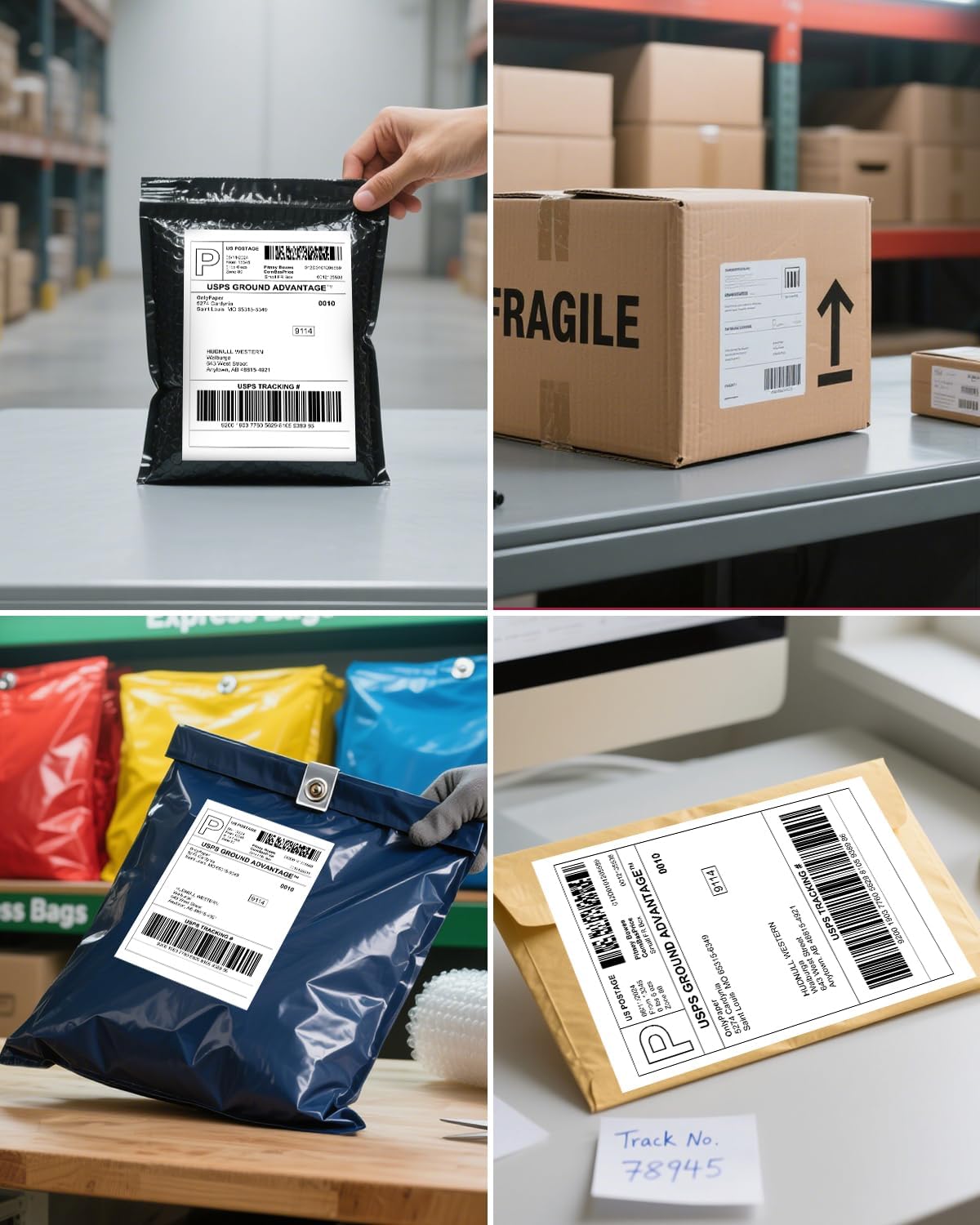 Direct Thermal Shipping Labels - 500 4x6 Thermal Labels Roll - Perforated and Strong Adhesive, 250 Labels per Roll, 2