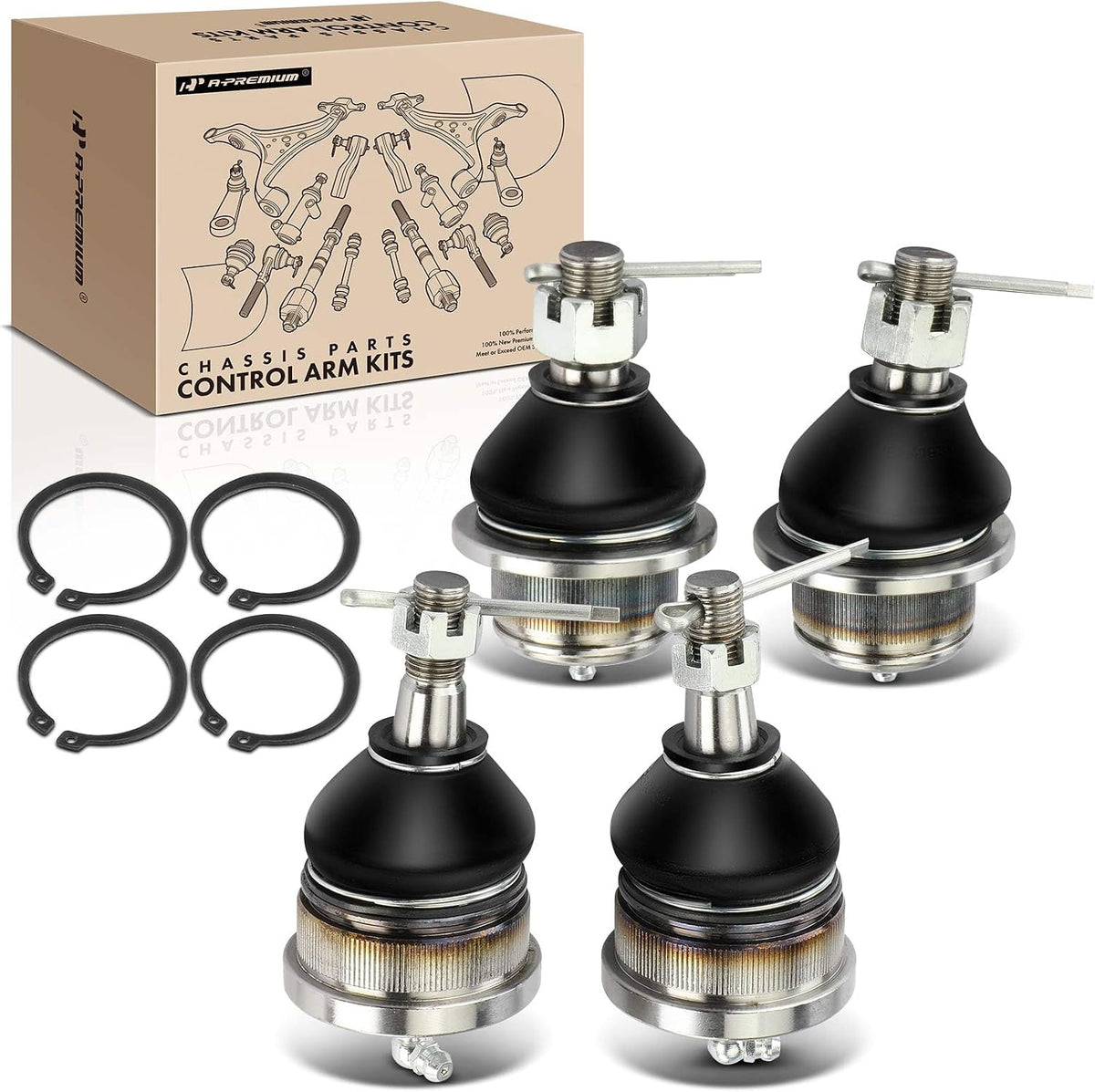 A-Premium Front Upper & Lower Ball Joint Kit - Forge Steel