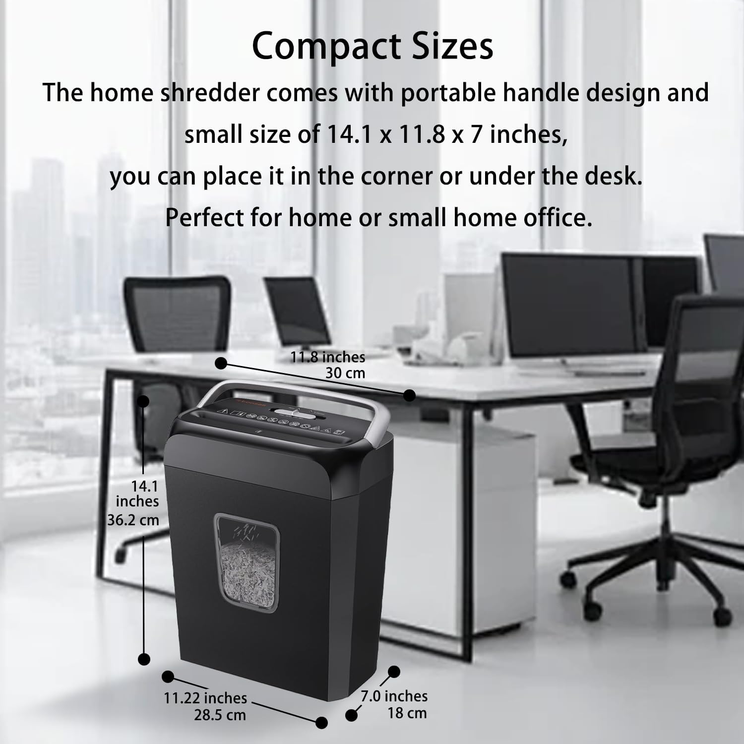 Paper Shredder for Home Office, 6-Sheet Cross-Cut, Shreds Paper, Credit Cards, Mail, Staples & Clips, 3.4-Gallon