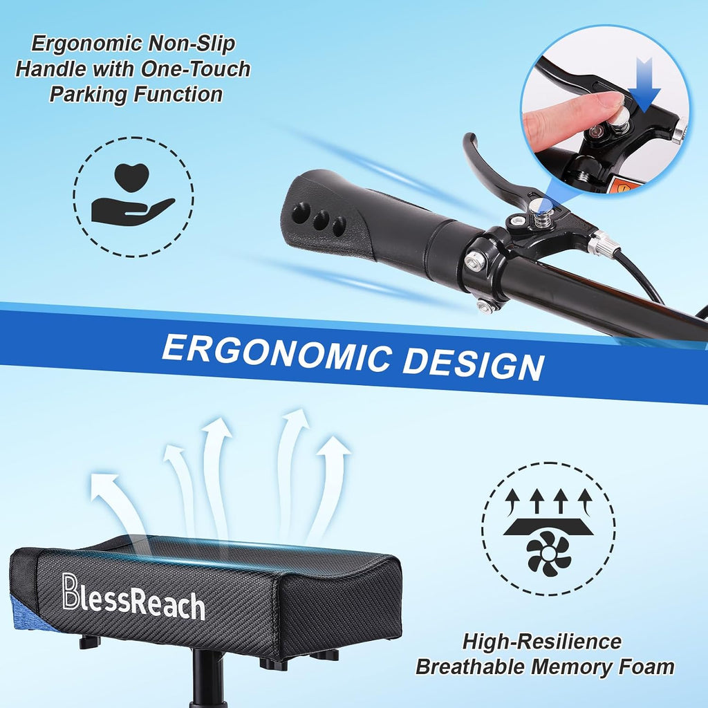 Knee Scooter for Adults for Foot Injuries, 8'' Rubber Wheels