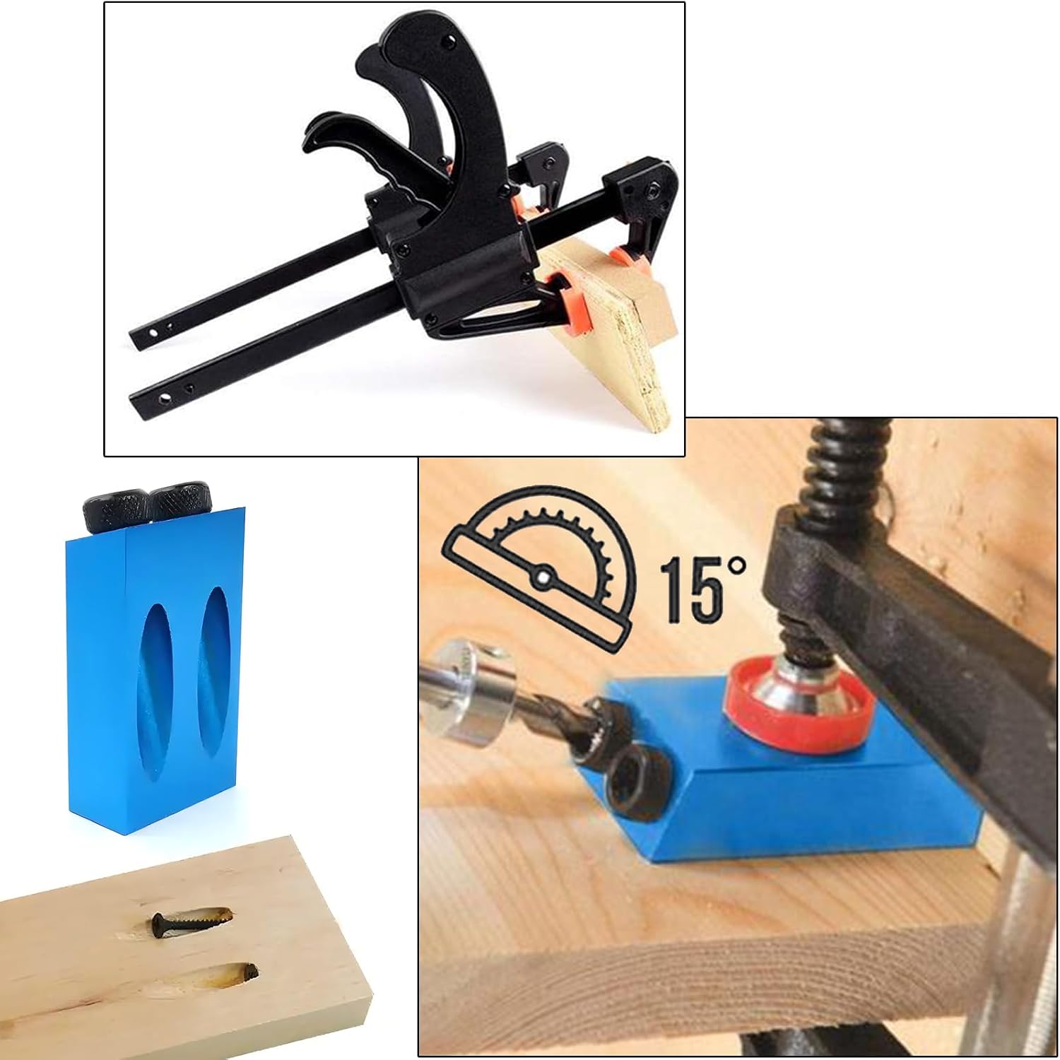 Pocket Hole Jig Dowel Drill Joinery Kit Carpenters Wood Woodwork Guides Joint Angle Tool Carpentry Locator Craft DIY