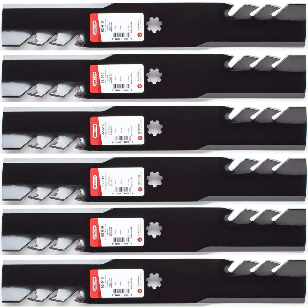 6PK Oregon 92-616 Gator G3 Blades for 48" John Deere E160