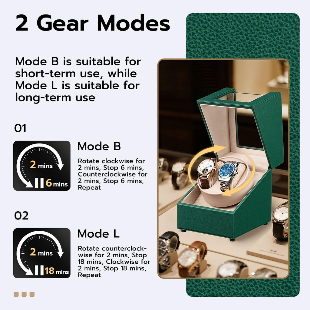 Watch Winder for Automatic Watches, Double Automatic Watch Winder Box, Automatic Watch Display Storage Rotation