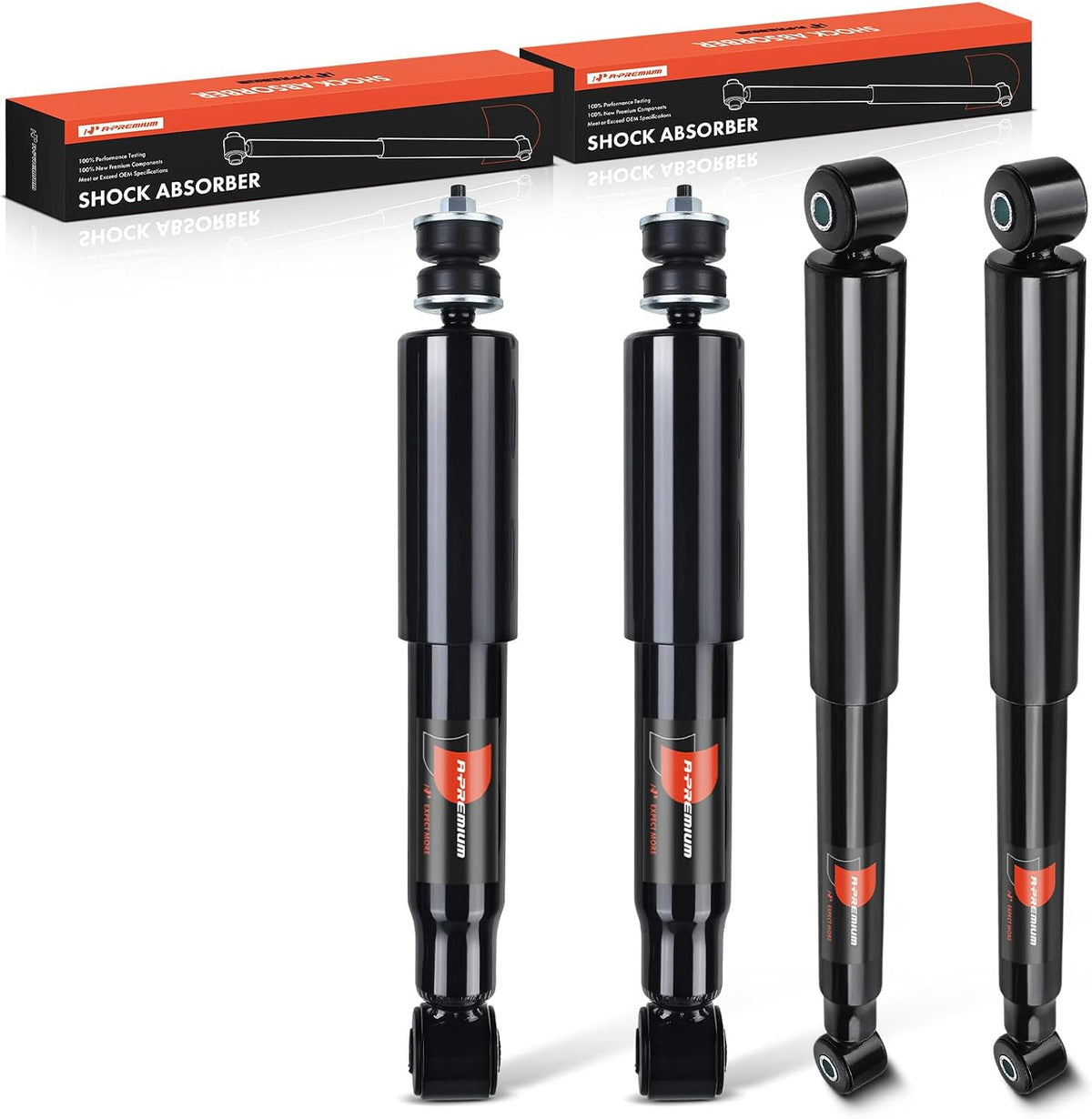 A-Premium Front and Rear Shock Absorbers, Set of 4 - Compatible with Dodge