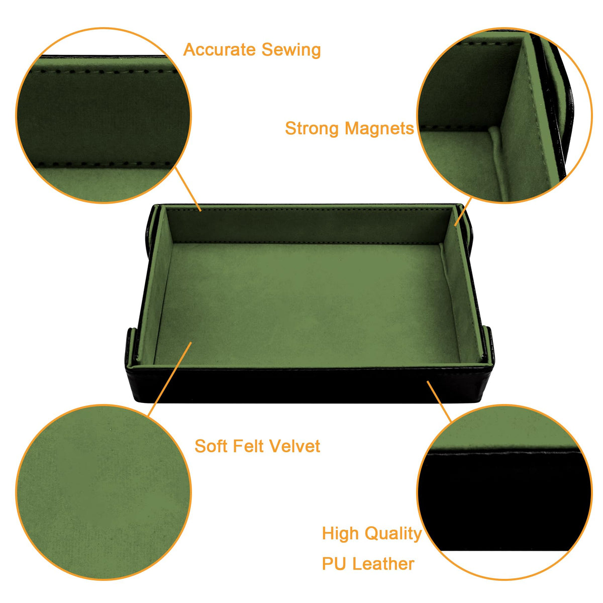 2 Pieces Magnetic Dice Tray Rectangle Folding Dice Rolling Trays