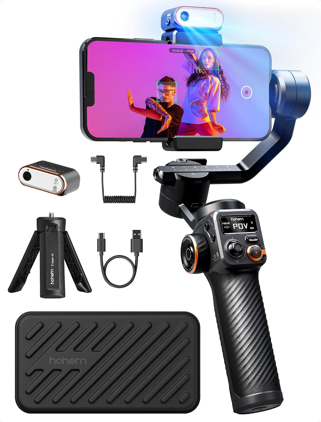 iSteady M6 Kit Gimbal with AI Tracking & Magnetic Fill Light | AI Tracker with Adjustable Fill Light, iSteady 7.0