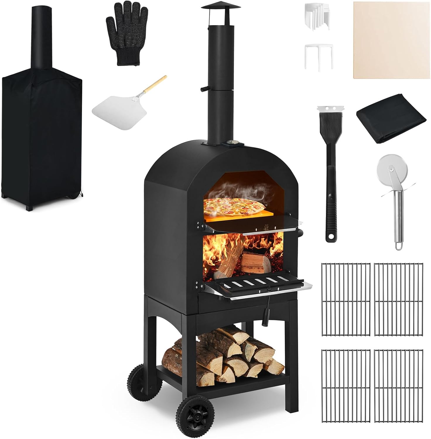 Outdoor Pizza Oven, Wood Fired Pizza Oven for Outside