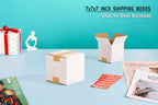 7x7x7 inch Small Shipping Boxes, 7 x 7 White Box, 25 Pack
