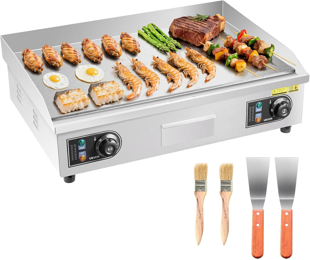 Commercial Electric Griddle, 26" No Plug, Countertop Flat Top Griddle