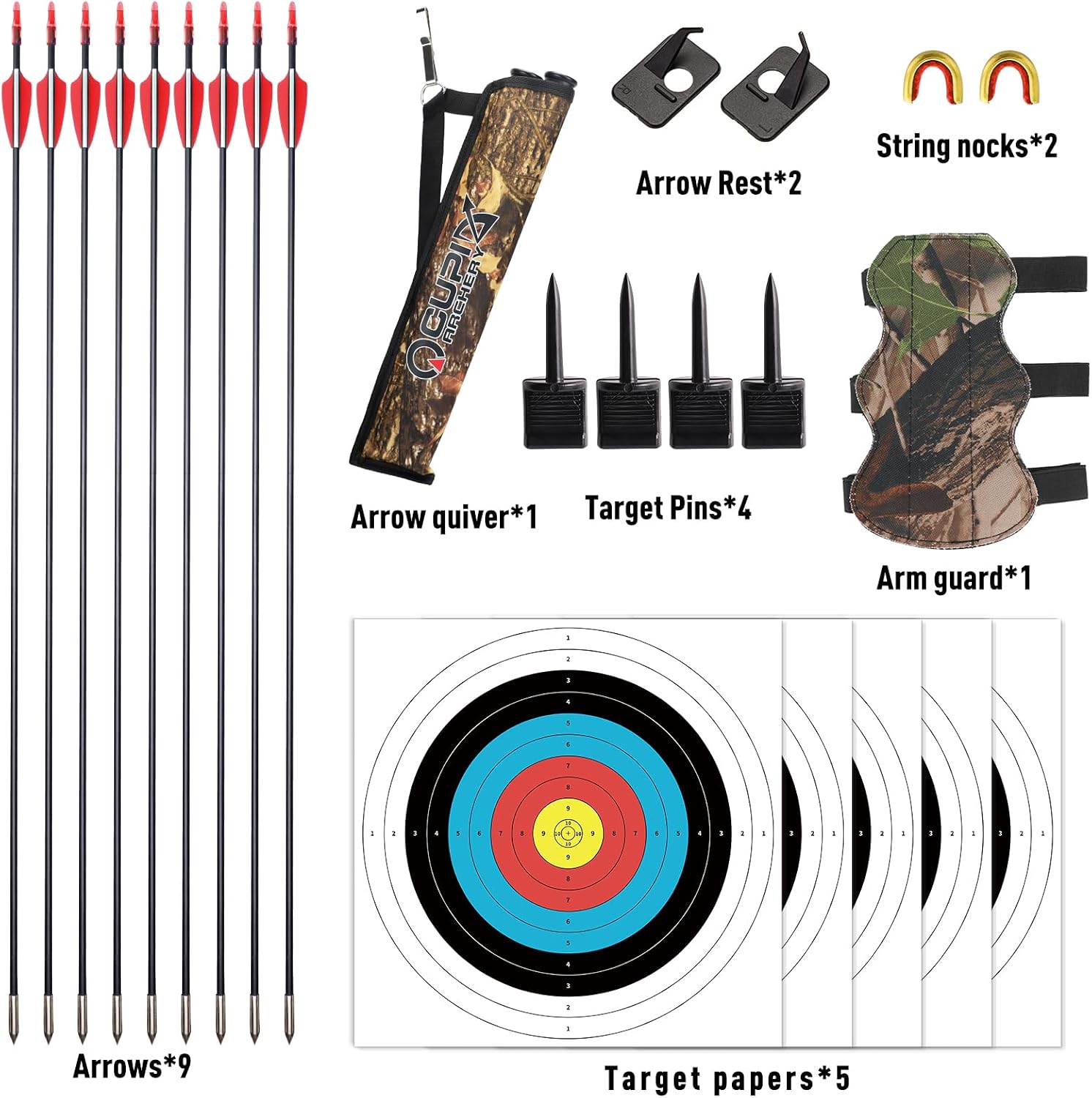 Archery Recurve Bow and Arrow Set for Adults/Youth/Teens Beginners | Left & Right Handed, 20/30/40lbs, Beginners