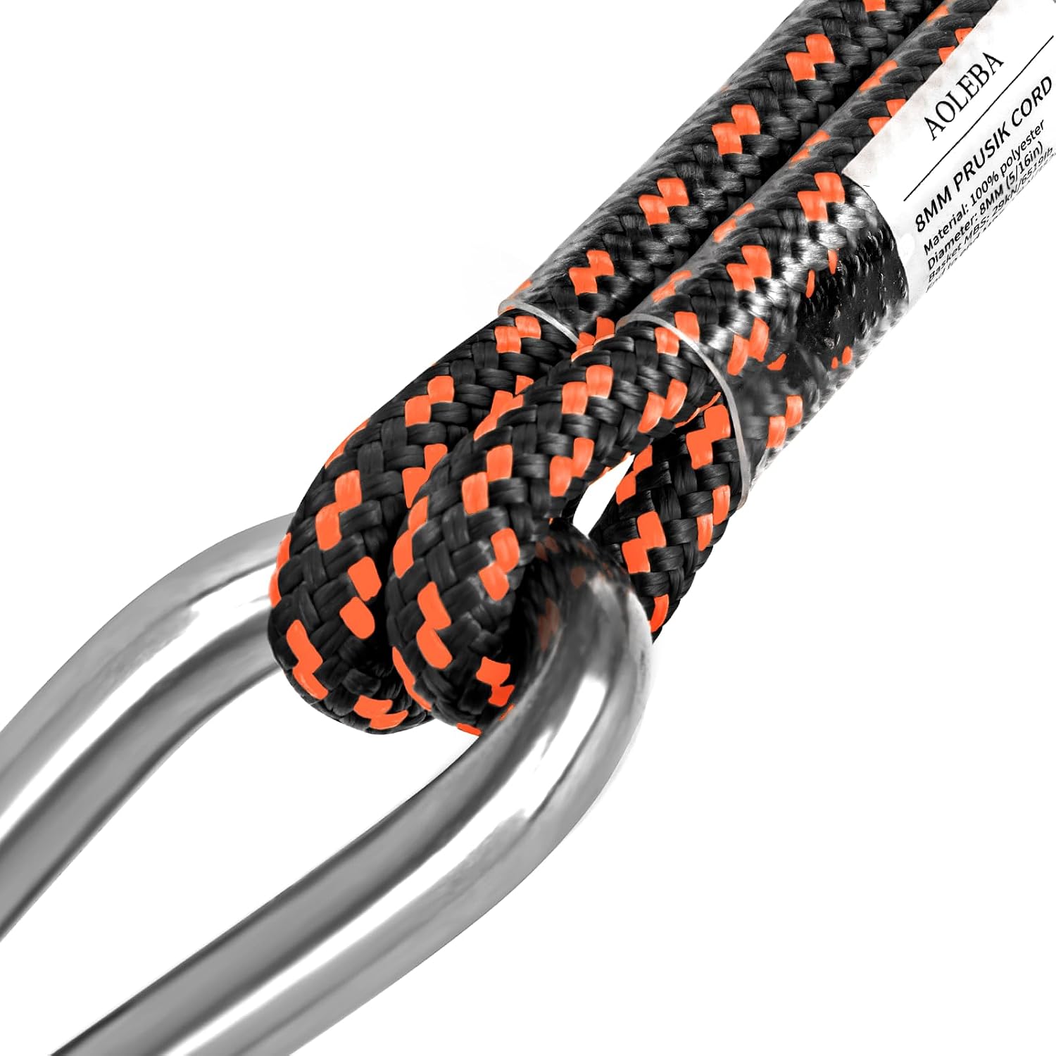 8MM (5/16") Prusik Cord, Pre-Sewn Eye-to-Eye Prusik Loop, Safety Climbing Aider Climb Gear for Arborist Rescue