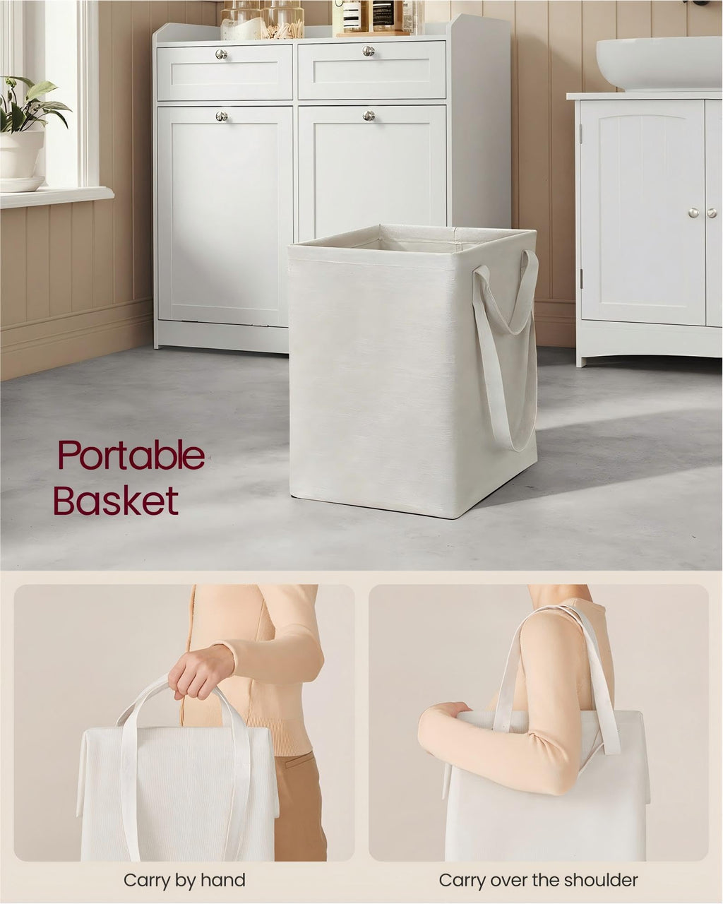 Laundry Cabinet with Tilt-Out Basket, 2 Drawers, 2 Baskets