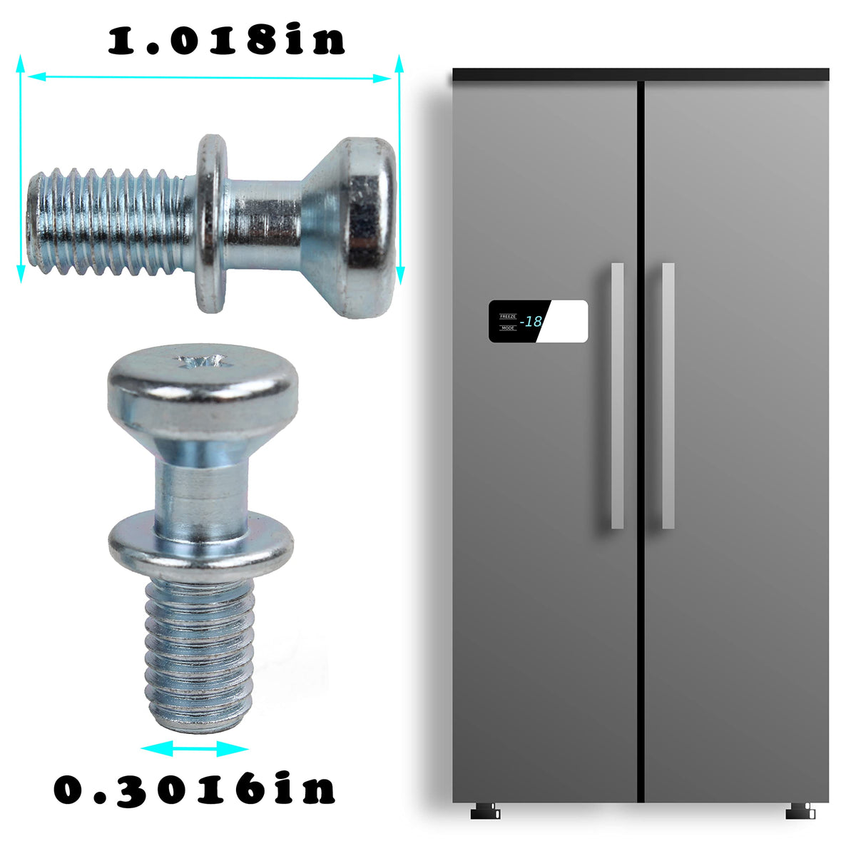 TNITRIB Refrigerator Fixer-Handle Screws DA61-03734A - 2 Pack