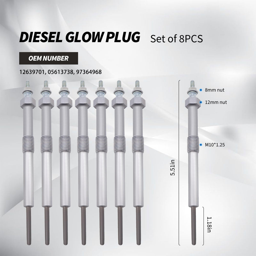 HiSport 9G Diesel Glow Plug Set Compatible with Duramax