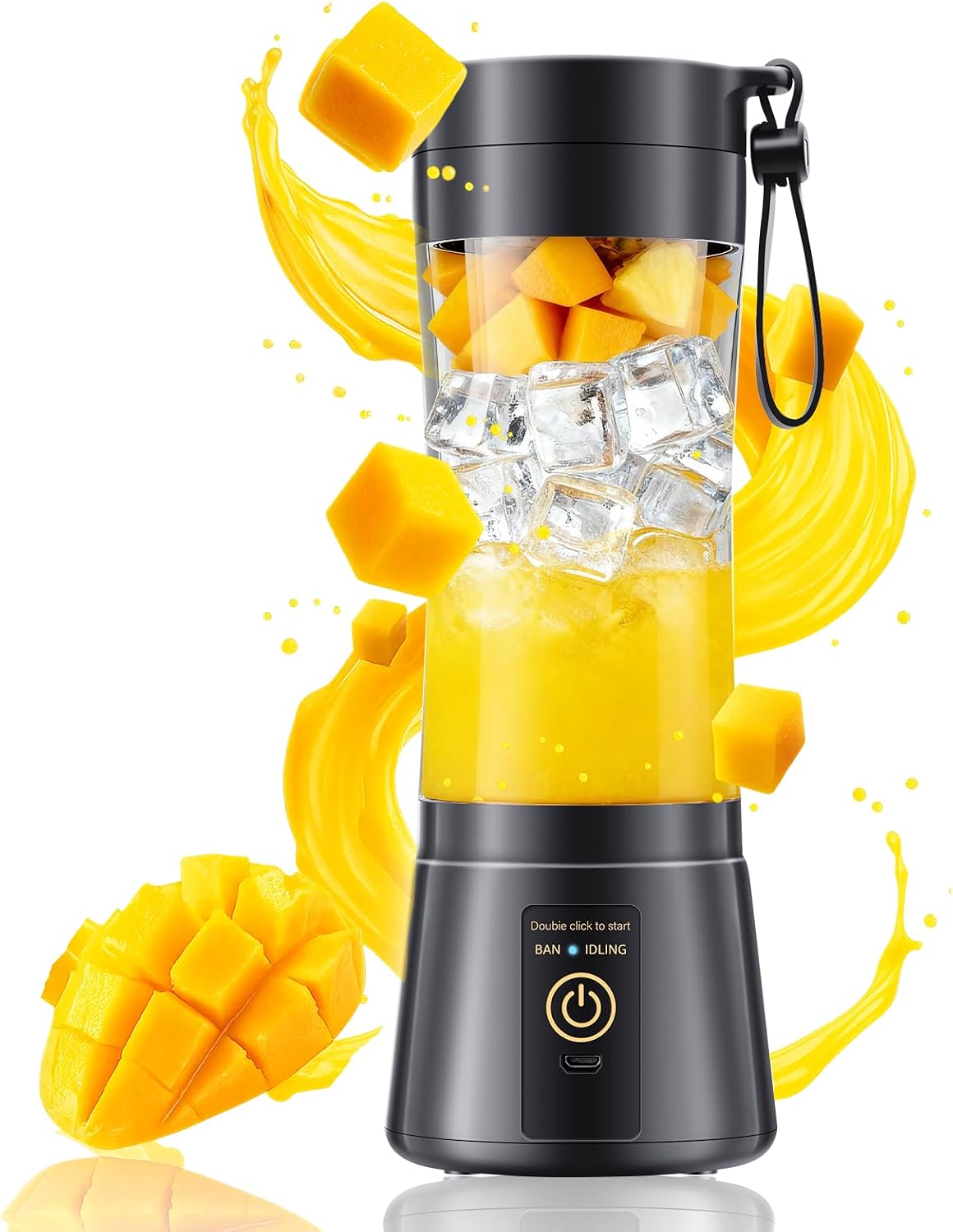 Personal Size Portable Blender Make Smoothies - Mini Blender 12oz Juice Cup | Powerful Blending with 6 Stainless