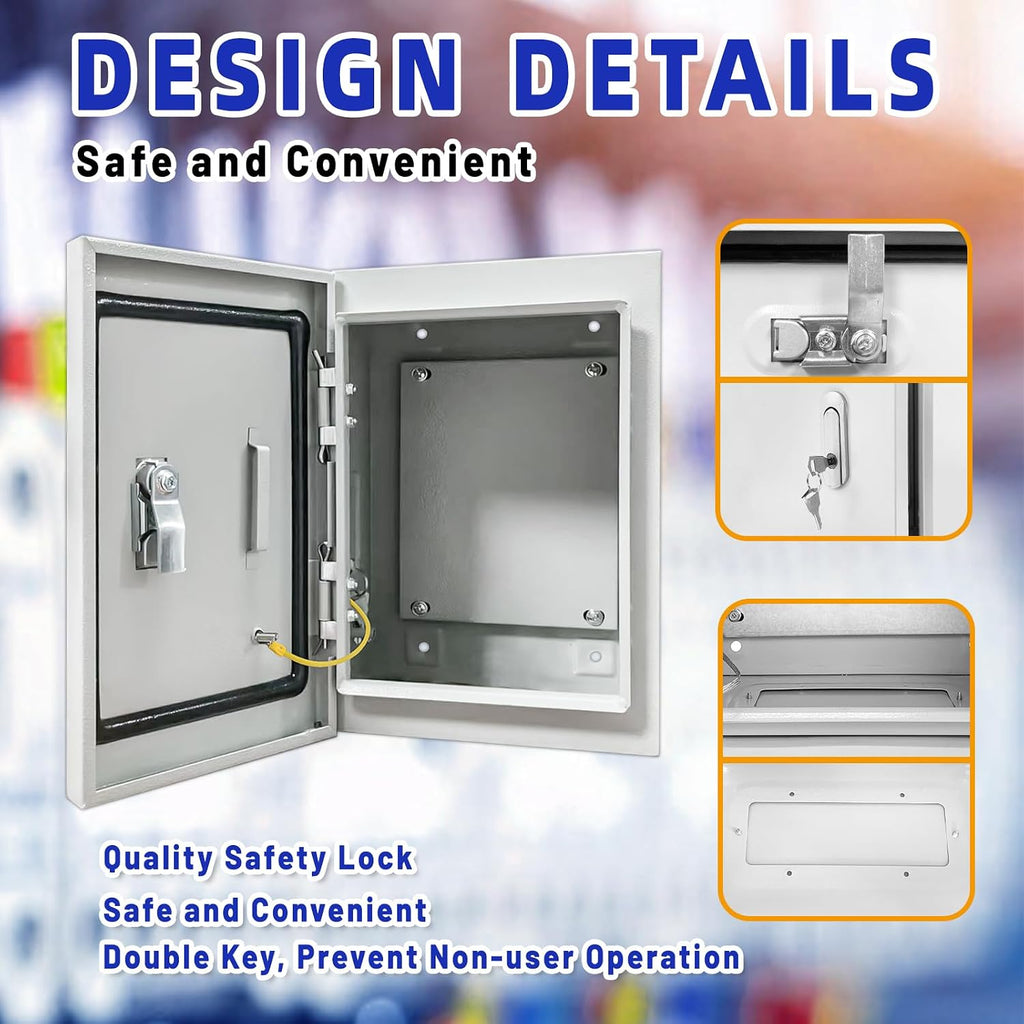 Outdoor Electrical Box 12x8x6 NEMA 4X IP66 Waterproof Junction Box