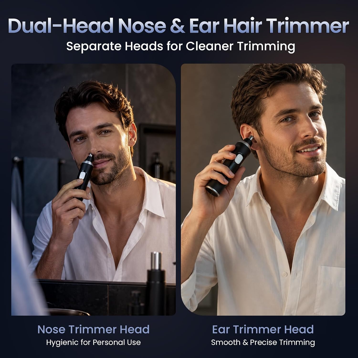 Ear and Nose Hair Trimmer for Men & Women,2026 Painless USB Rechargeable Eyebrow & Facial & Nose Hair Trimmer Clipper
