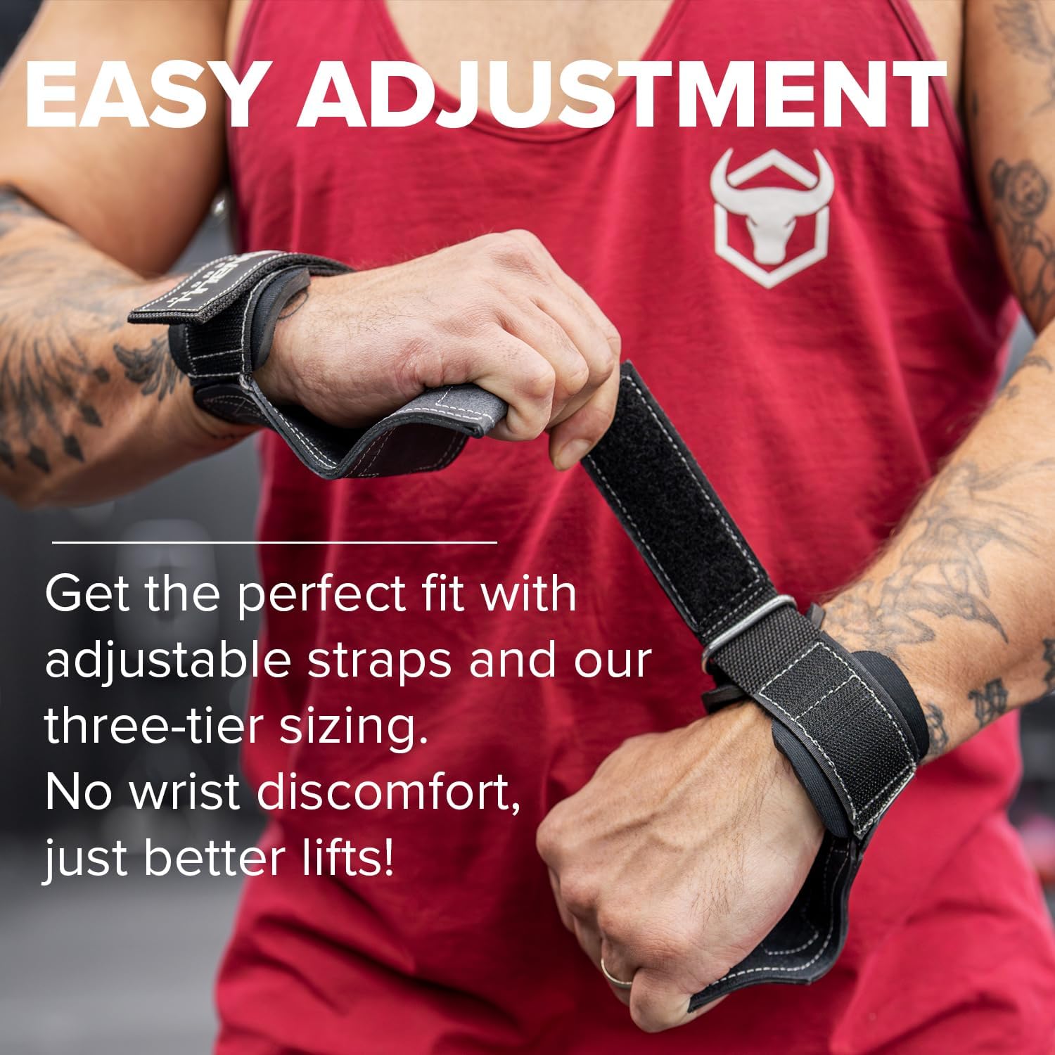 EZ Gripz PRO V2 Lifting Grips for Weightlifting: Weight Lifting Straps for Gym with Adjustable Wrist Neoprene Padding