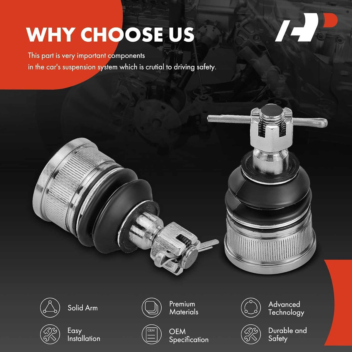 A-Premium Front Lower Ball Joint, Compatible with Honda, Acura