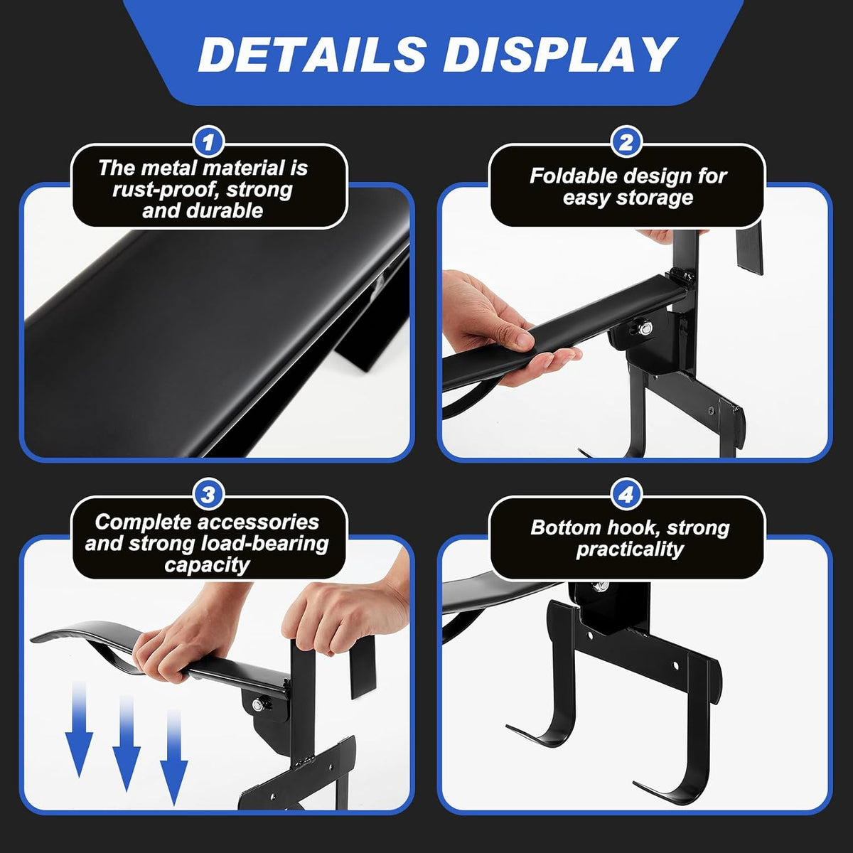 2 Pcs Folding Portable Saddle Rack, Hangs on StallWalls or Doors, Removable Horse Saddle Rack Stand