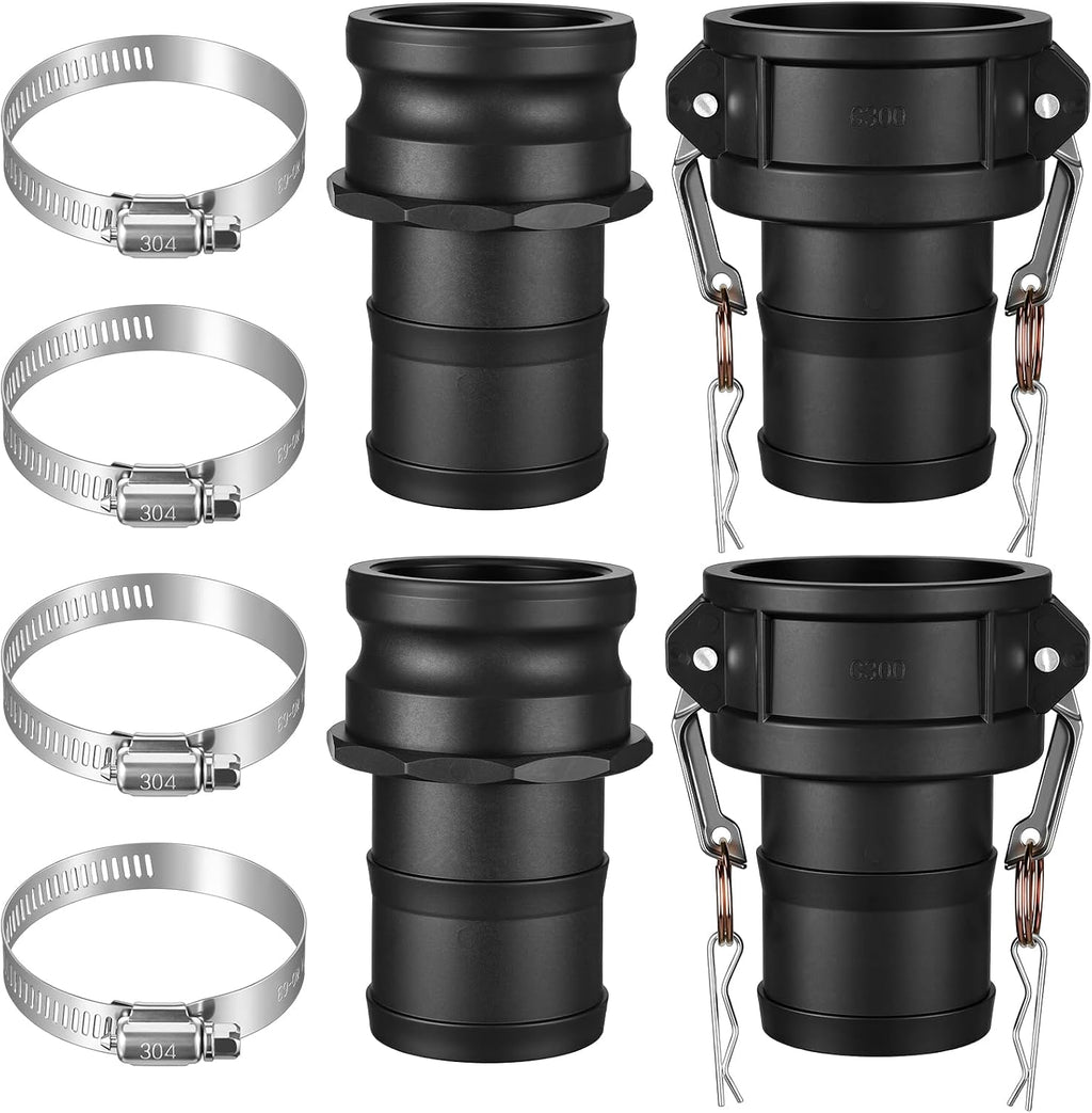 2 Set 3 Inch Camlock Fittings Type C&E