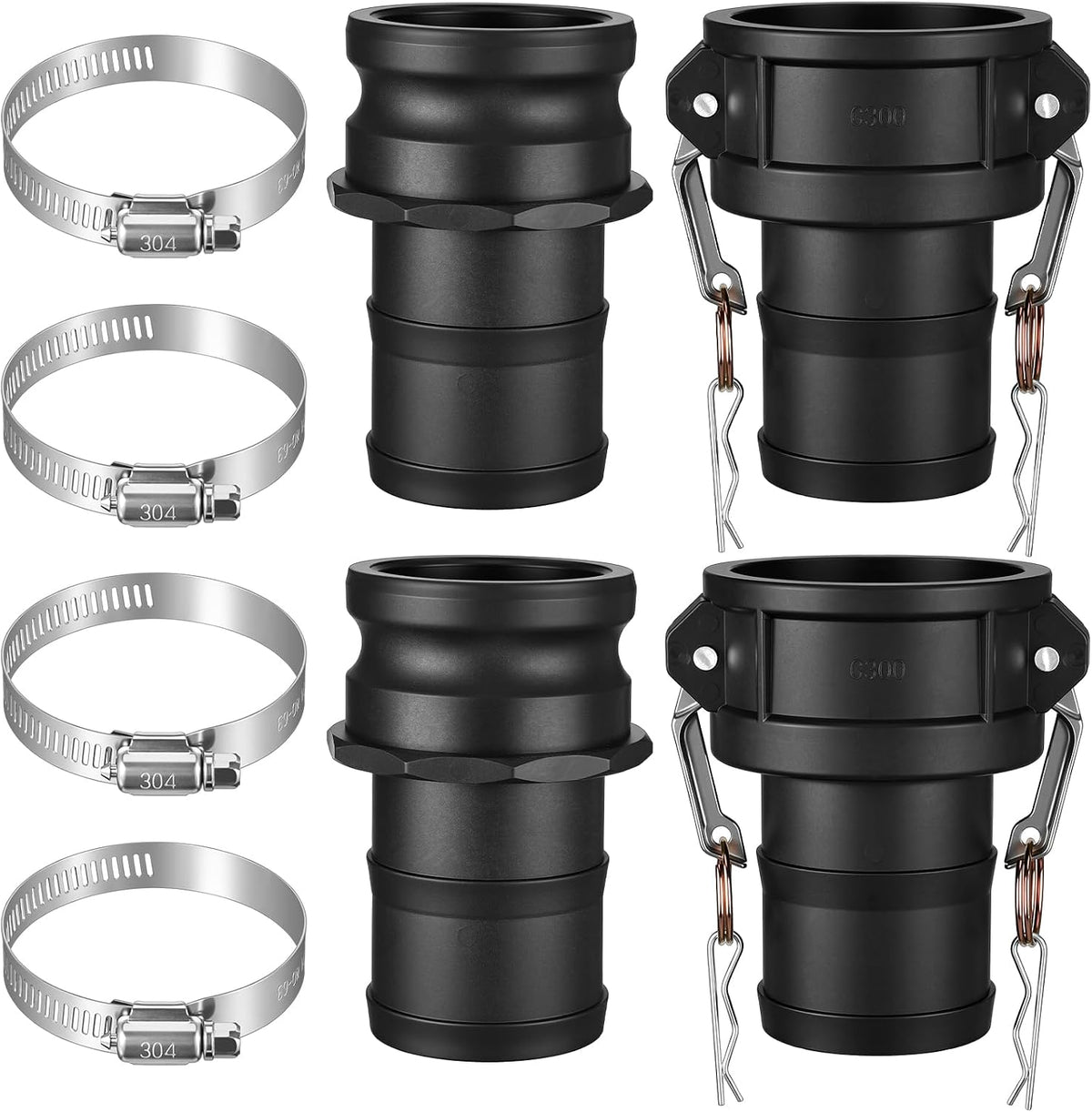 2 Set 3 Inch Camlock Fittings Type C&E
