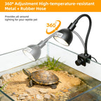 50W Turtle Basking Light Reptile Heat Lamp with Clamp & Timer
